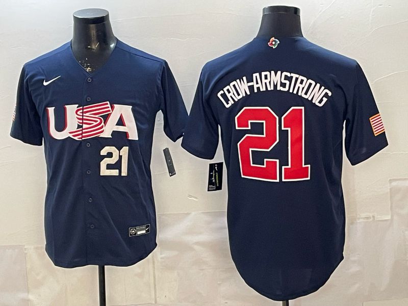 Men 2026 World Cub USA #21 Crow-Armstrong Blue Nike MLB Jersey style 003->more jerseys->MLB Jersey